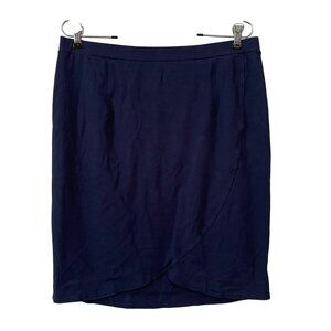 Maurices Navy Blue Pencil Skirt Large Rayon/Spandex Blend Womens Casual Wear